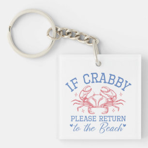 Si Crabby vuelve a la playa llavero costero