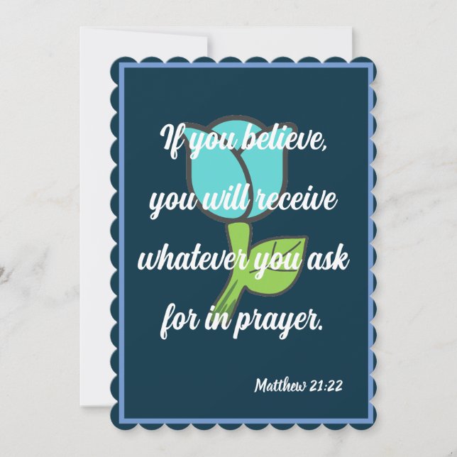 Si cree que recibirá la tarjeta Matthew 21:22 (Anverso)