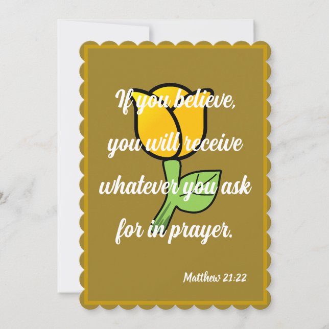 Si cree que recibirá la tarjeta Matthew 21:22 (Anverso)