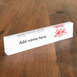 ¡SÍ! Cuta Personalizado Cerdos Nombre Placa