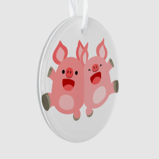 ¡SÍ! Cute Personalizado Cerdos Ornamento acrílico