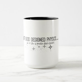 "Si dios diseñó taza de café divertida de la