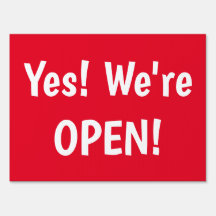 ¡Sí! ¡Estamos abiertos! Cartel