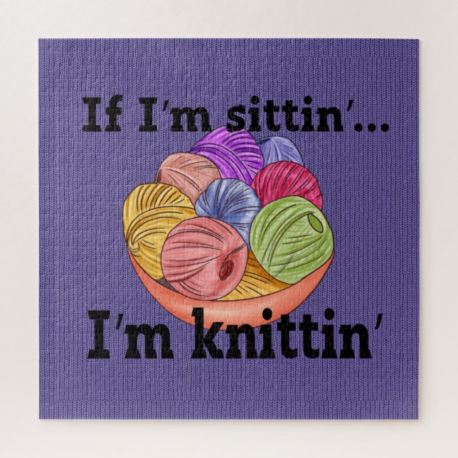 Si estoy en Sittin soy Knittin Jigsaw Puzzle (Vertical)