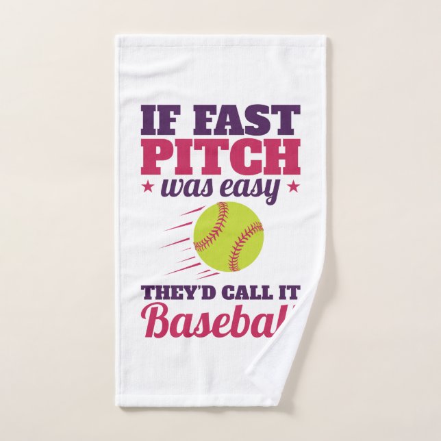 Si Fast Pitch era fácil Fastpitch Softball (Toalla de mano)