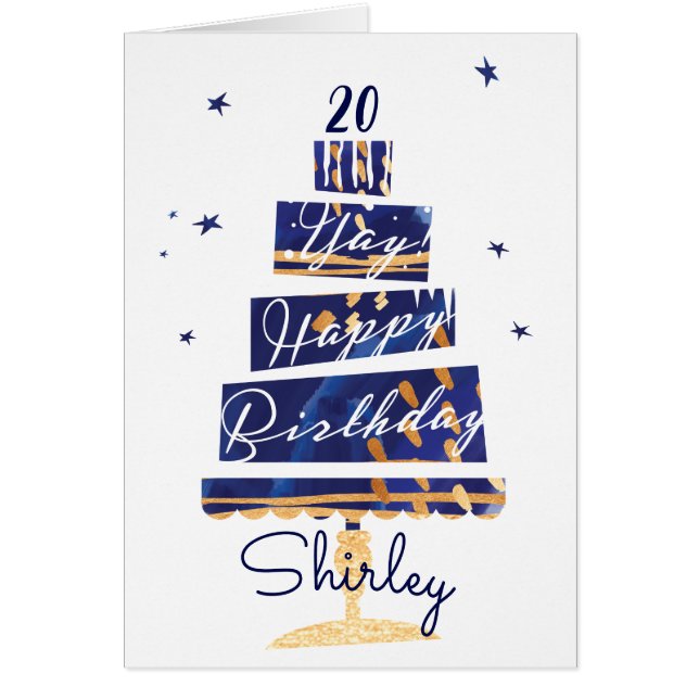 "¡Sí! Feliz Cumpleaños" Pastel de Marina Moderno P (Frente)