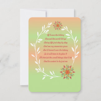 Si gané la tarjeta de poema de la lotería