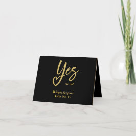 Sí Hacemos tarjeta de invitado de boda de oro negr