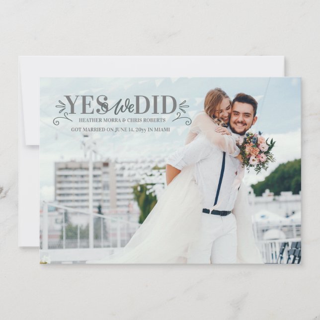 Sí, hicimos Invitación de Boda de fotos (Anverso)