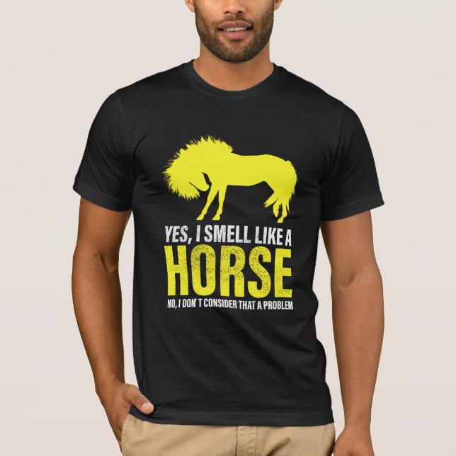 Sí, huelo como un caballo en una camiseta amarilla (Anverso)
