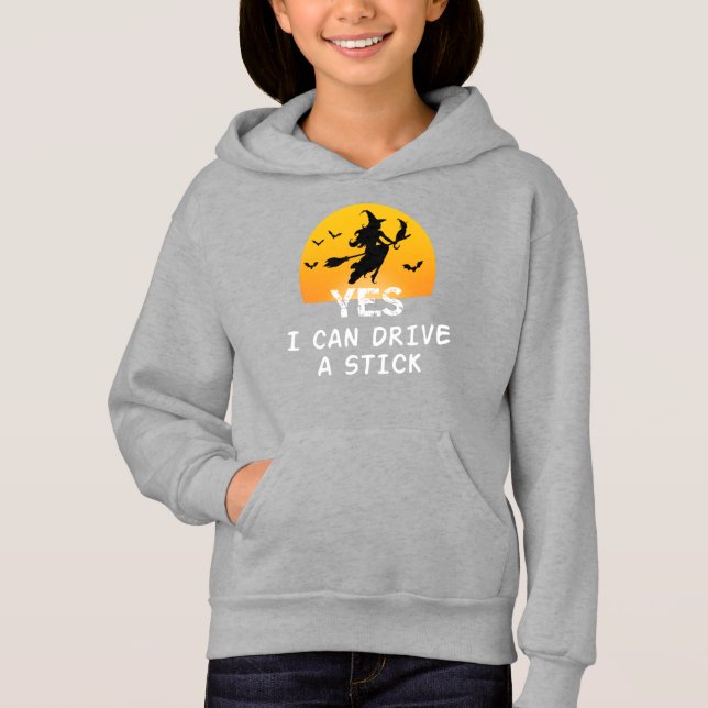 Sí ICan Drive A Stick T-Shirt Fiesta Funny Witch (Anverso)