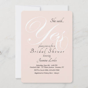 Sí Invitación a la ducha de novia