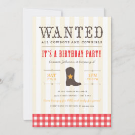 ¡Sí! Invitación a la fiesta de cumpleaños de Cowbo