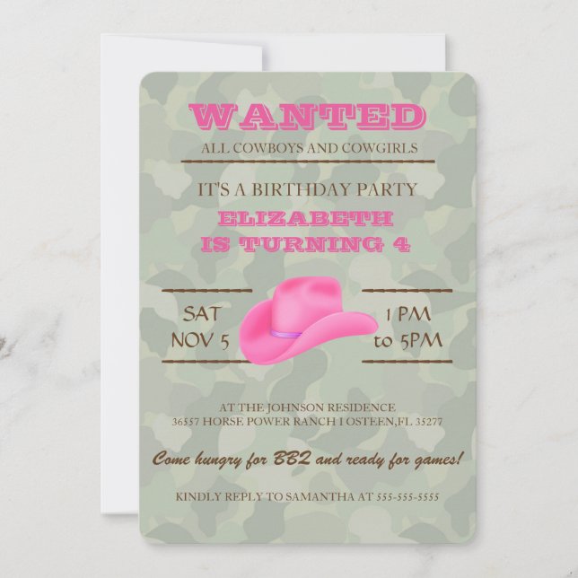 ¡SÍ! Invitación a la fiesta de cumpleaños de la le (Anverso)