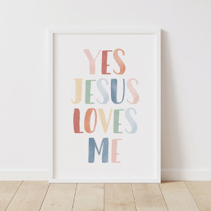 Sí Jesús me ama decoración para guardería arcoíris