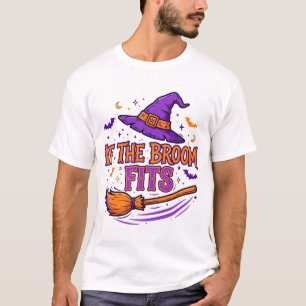 Si La Escoba Encaja Camiseta De Halloween De Bruja