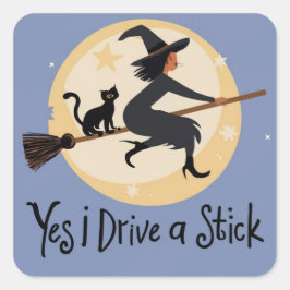 Sí, manejo Pegatinas de palo, bruja y gato negro