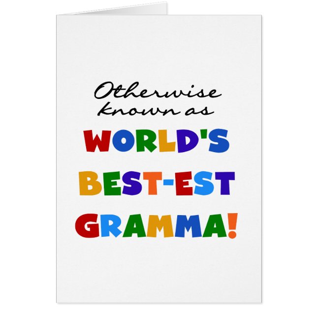 Si no conocido como camisetas del Mejor-est Gramma (Frente)