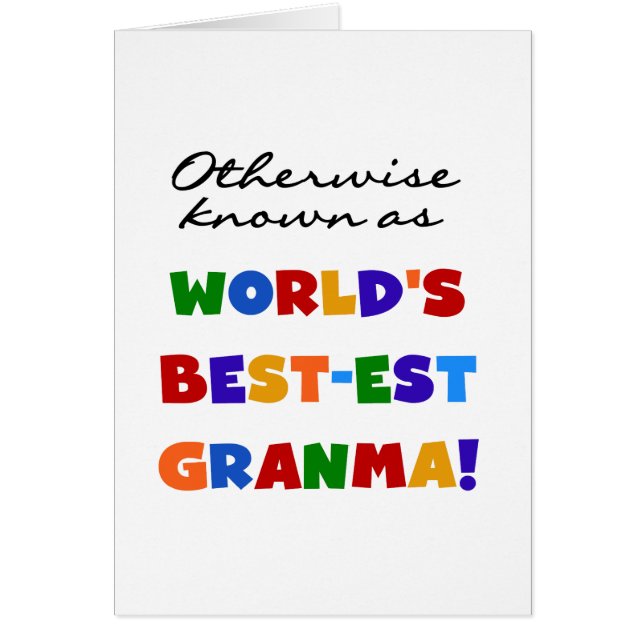 Si no conocido como regalos del Mejor-est Granma (Frente)