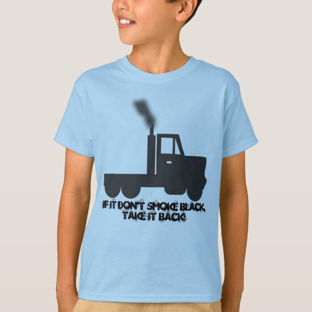 Si no hace camiseta de los niños del negro de humo (Anverso)