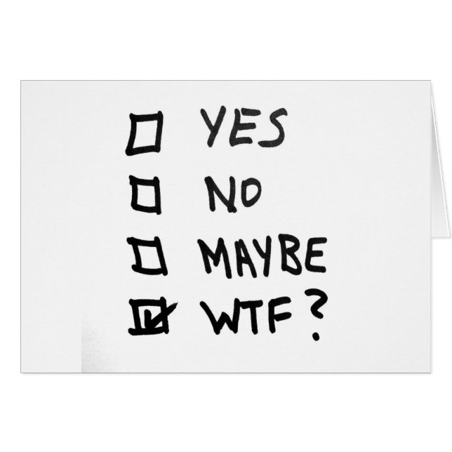 Sí, no, quizá, WTF al lado de las cajas de control (Anverso (Horizontal))