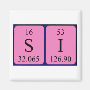 Si nombre de tabla periódica imán 1