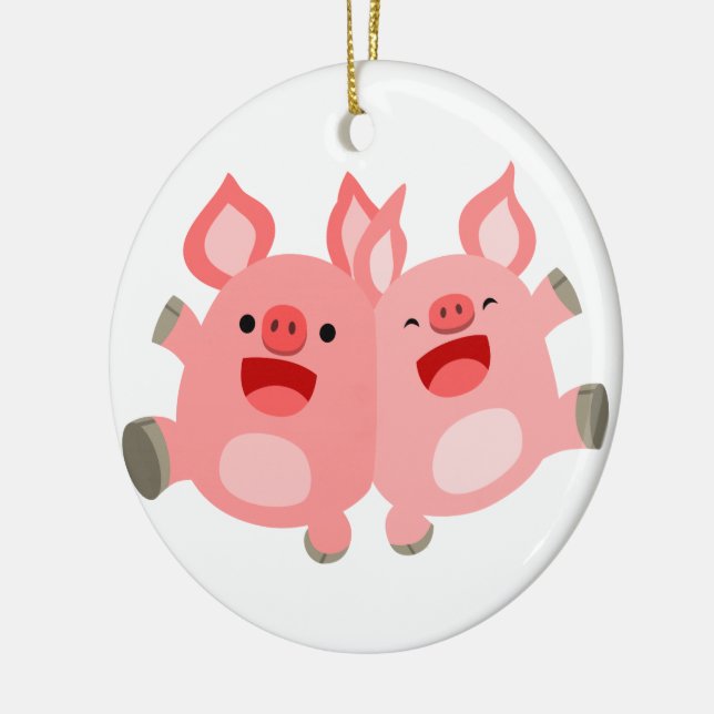 ¡SÍ! Ornamento de cerdos de Personalizado Cute (Izquierda)