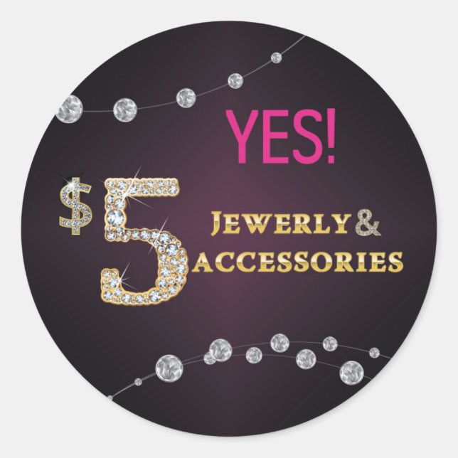 ¡Sí! pegatinas de joyería y accesorios de $5 (Anverso)