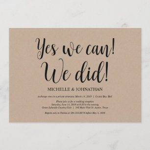 Sí podemos lo hicimos Invitaciones de Boda Elopeme