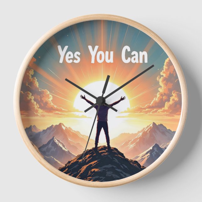 Sí, Puede Motivar El Reloj De Pared De Sunrise (Anverso)