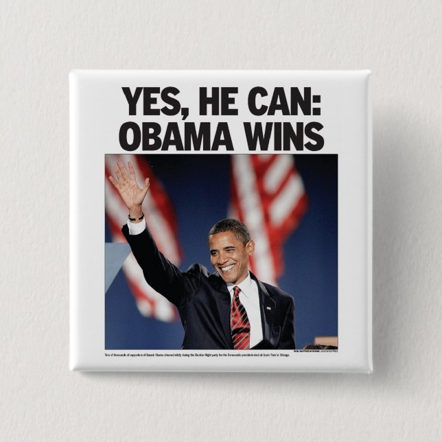 Sí, puede: Obama gana el botón (Anverso)