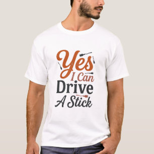 Sí, puedo conducir un stick vintage camiseta bruja