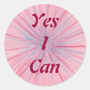 Sí, puedo rosa y azul Pegatinas de sombras