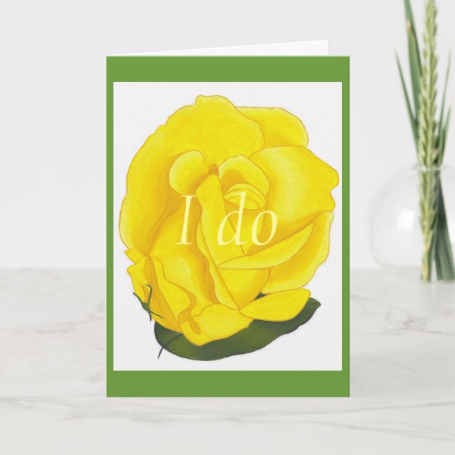 Sí, rosa amarillo brillante, tarjetas de invitació (Anverso)