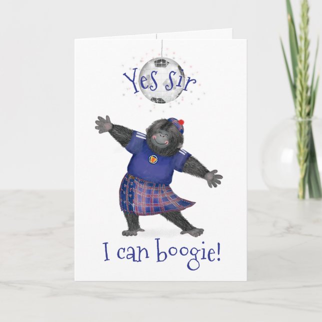 Sí señor, puedo boogie tarjeta de fútbol de gorila (Anverso)