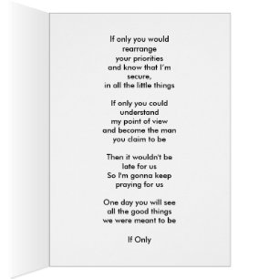 "Si solamente" tarjeta de la expresión