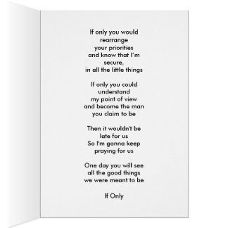 "Si solamente" tarjeta de la expresión