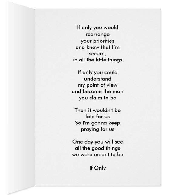 "Si solamente" tarjeta de la expresión (Interior (Derecha))