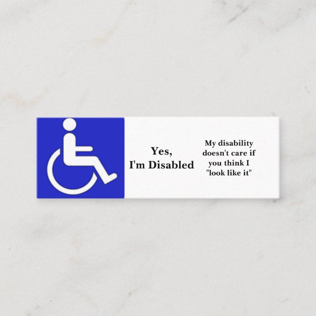 Sí, soy tarjetas para discapacitados (Anverso)