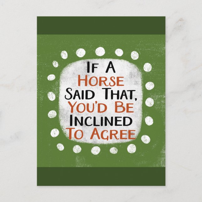 Si un caballo dijera esa postal (Anverso)