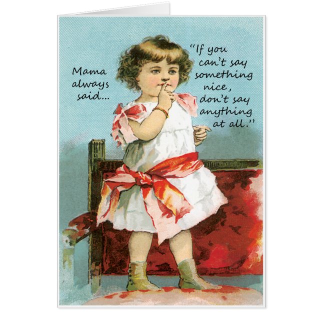 Si usted no puede decir algo Niza tarjeta en (Frente)