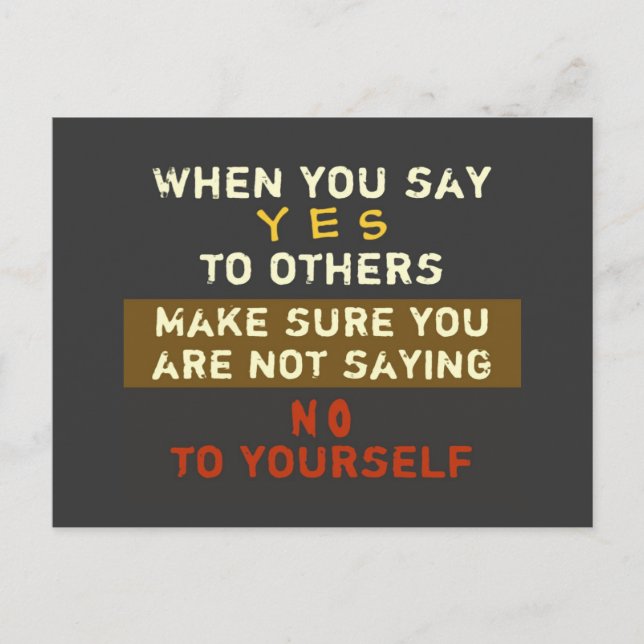 Sí y no - Truismo postal / filosofía (Anverso)