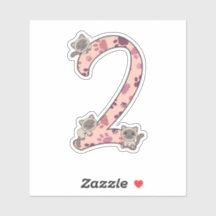 Siamés Segundo Cumpleaños Para Niños Pegatinas De 