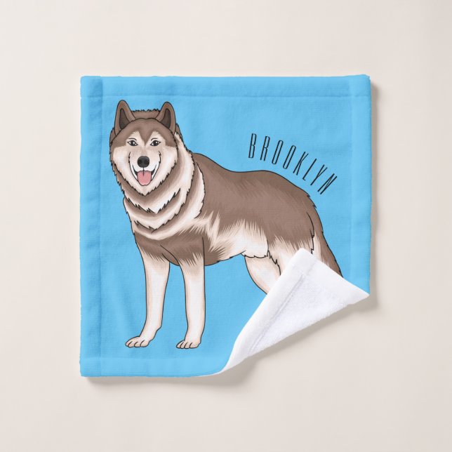 Siberian husky cartoon illustration (Toallita)