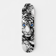Siberian White Tiger Skateboard Deck