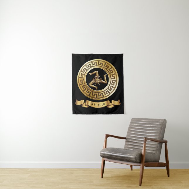 Sicilia (con símbolo Trinacria) Tapiz de pared (In situ)