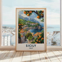 Sicilia Italia Viaje Impresión Poster Arte Pared I