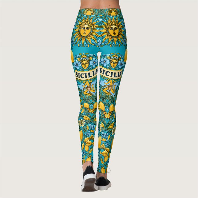 SICILIA Trinacria Colores sicilianos Leggings (Subido por el creador)