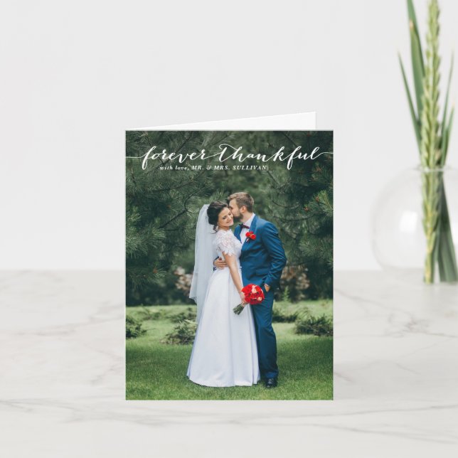 Siempre Agradecido Letra a Mano Tarjeta Vertical d (Anverso)