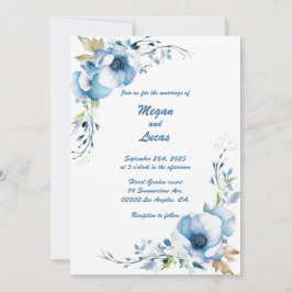 Siempre azul: Invitación a la boda personalizada